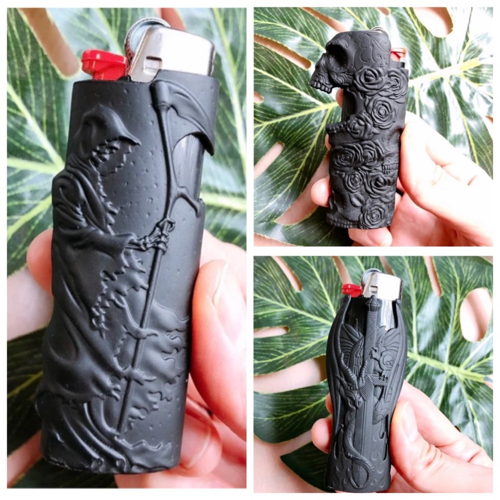 3pcs metal lighter case fits BIC lighter standard full size J6